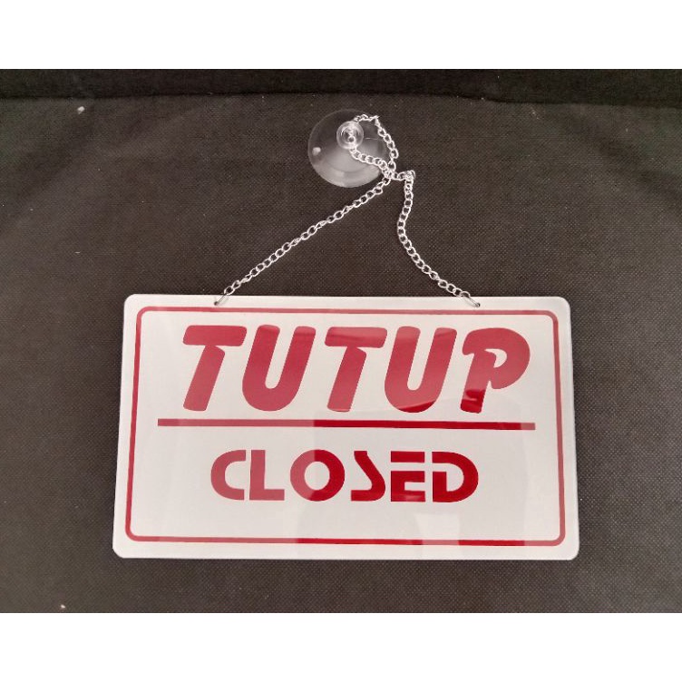 

sign board sign label TUTUP BUKA 22cm x 125cm