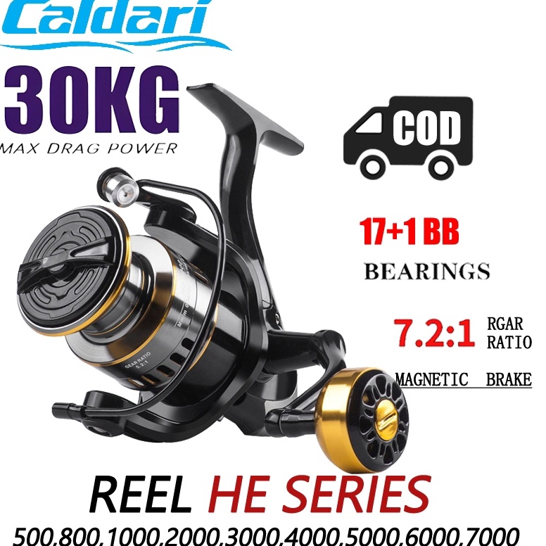 LANGSUNG ATC CALDARI Reel Pancing Metal HE SERIES 5  7 Max Drag 1Kg Simano Reel 5 8 1 2 3 4 5 6 7