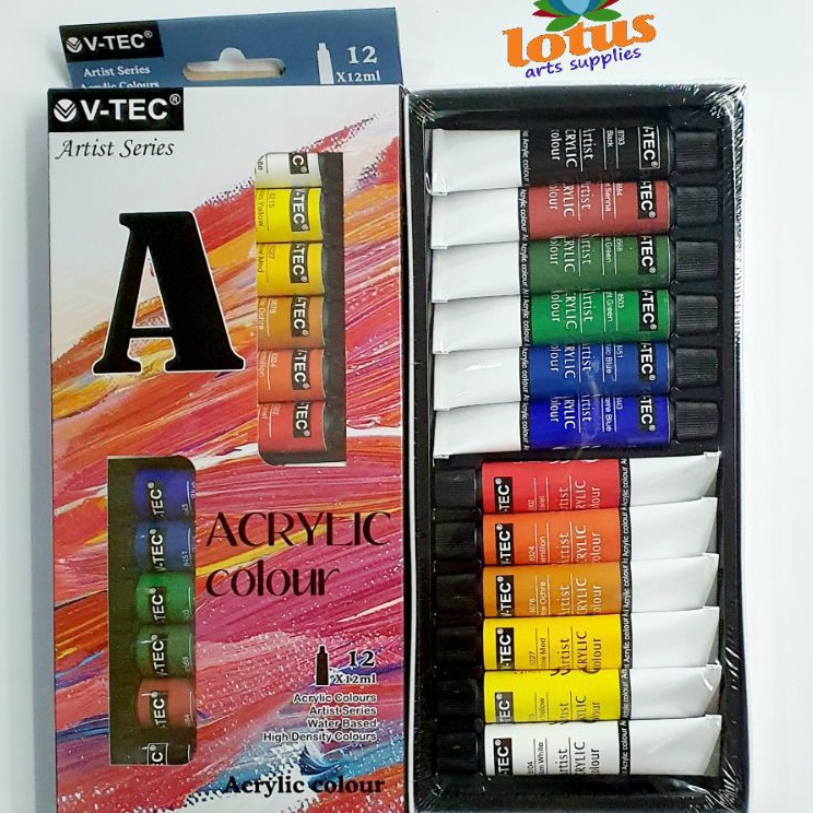 

Ramah Lingkungan VTEC Acrylic Colour set 12 warna x 12ml tube