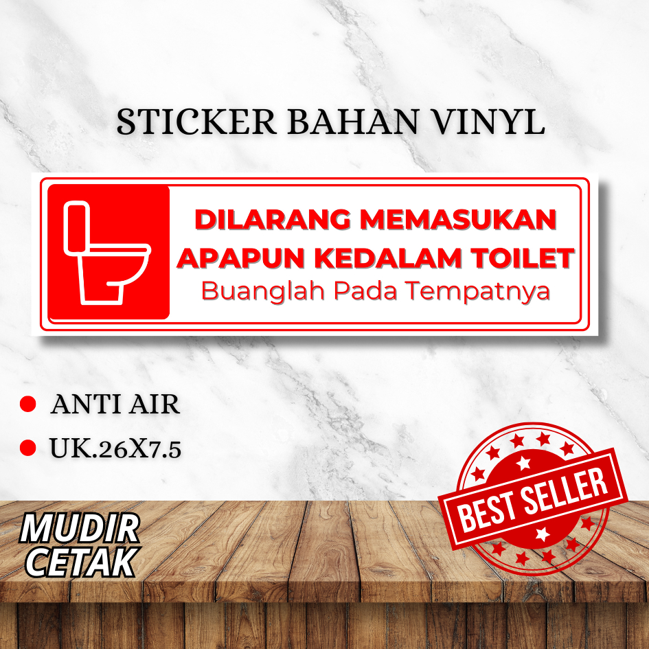 

Stiker Dilarang Membuang Sampah Ke WC / Stiker Dilarang Memasukan Benda Apapun Ke WC / Stiker Kamar Mandi Kantor / Stker Kamar Mandi Cafe/ Stiker KAmar Mandi Rumah / Stiker Kamar Mandi Restoran