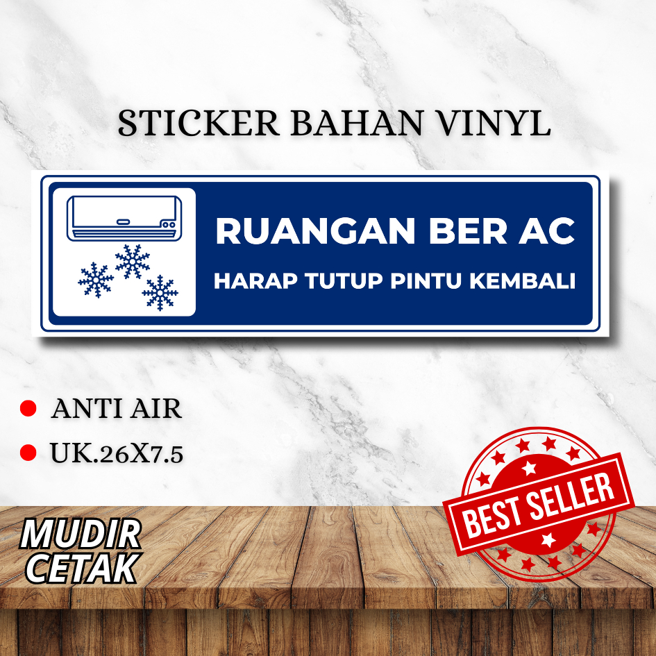

Stiker ruangan Tutup Pintu Ruangan Ber AC / Stiker Pintu Kaca / Stiker Ruangan Ber AC / Stiker kantor/ Stiker Masjid / Stiker mushola