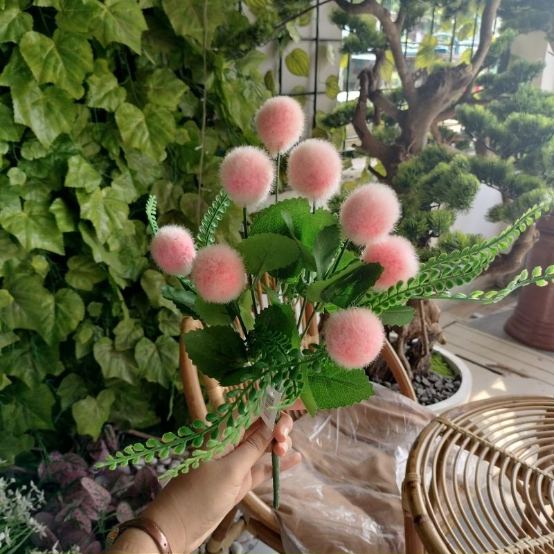 Bunga Mini Pom-pom ×9/Bunga Mini Pom-pom Hias/Bunga Mini Pom-pom dekorasi