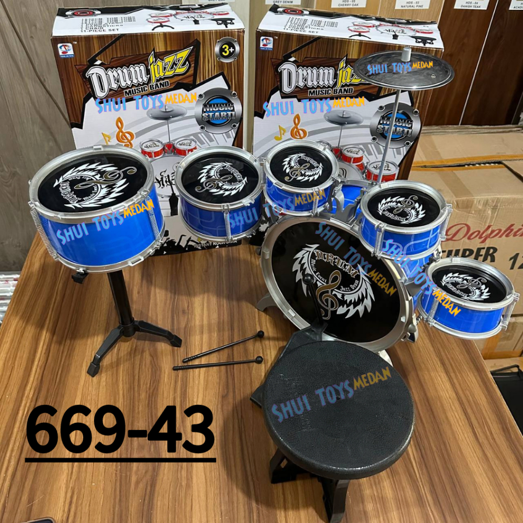 Set Drum Besar lengkap mainan anak - Mainan jazz drum set big bass