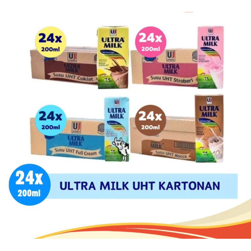 

SUSU ULTRA 200ML UHT ULTRA JAYA SUSU 1 DUS ISI 24
