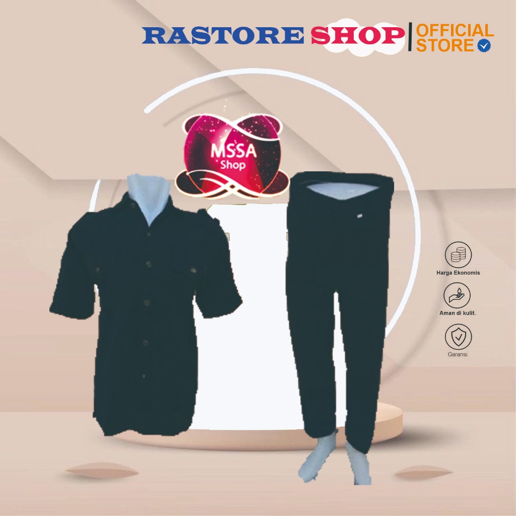 Seragam Safari Hitam Pria/Wanita – Bahan Tebal & Nyaman seragam dinnas kerja bahan tebal cod