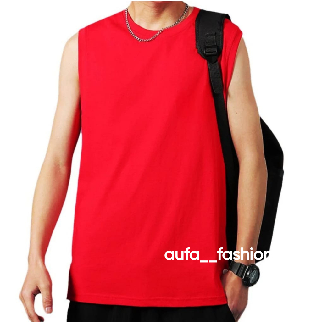 Singlet Pria Polos Premium Bahan Katun PE Distro Keren Atasan Pria Tanpa Lengan Kaos Lekbong