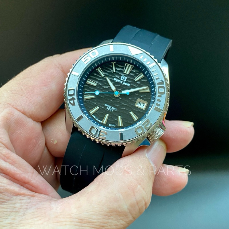 Seiko GS mod Grand Seiko Custom Mod wave textured dial with skx body and yachmaster bezel