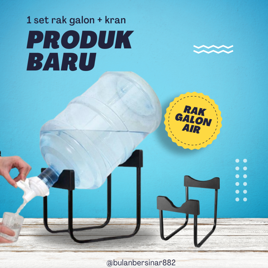 Rak Galon U Model U  Rack Aqua Set Penyangga Minuman Kaki Galon Besi + Kran Galon Food Grade Dudukan