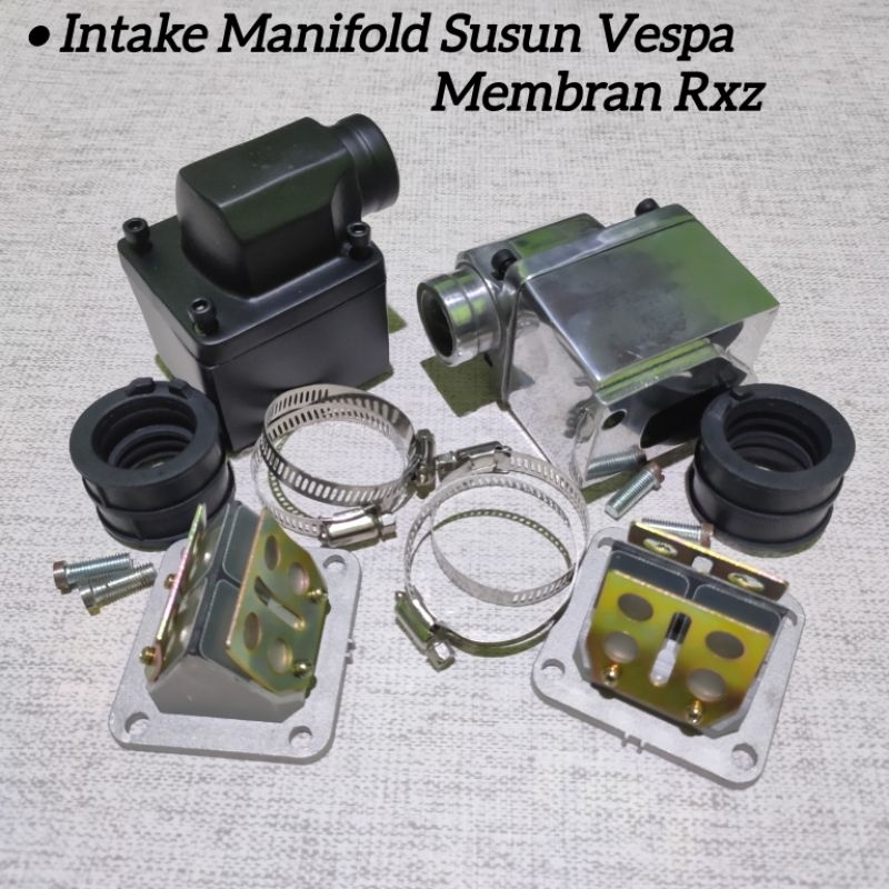 Intake Manifold Manipol Susun Vespa Komplit Membran Rxz