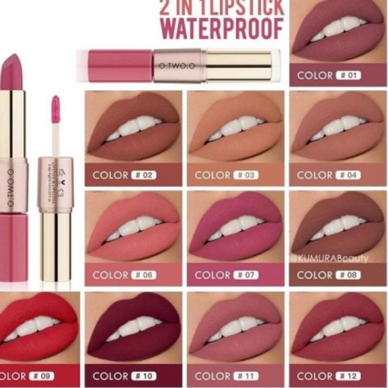 Lipstik O Two o Rose Gold 2in 1 Matte Liquid Lipstick Lip cream