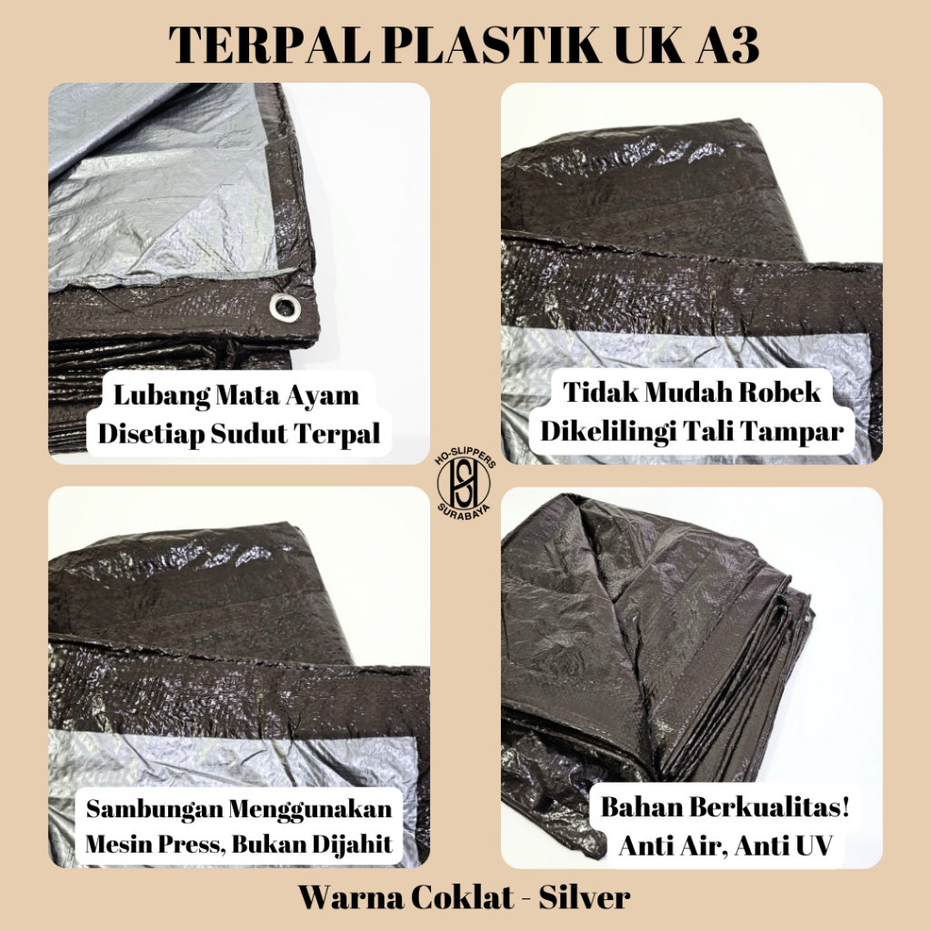 TERPAL PLASTIK A3 UK 3X3 3X4 / TERPAL PLASTIK / TERPAL A3