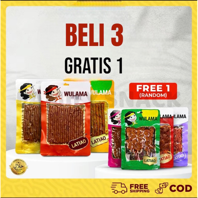 

PAKET HEMAT BELI 3 GRATIS 1/Wulama Latiao Paket Bundling hemat/latiao halal/snack