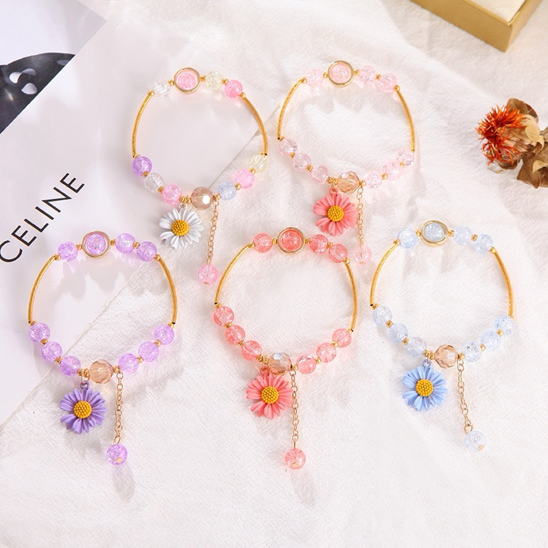 Gelang Kristal Daisy Gelang Bunga Gelang Manik-manik Daisy KecilGelang Manik-manik Manik-manik