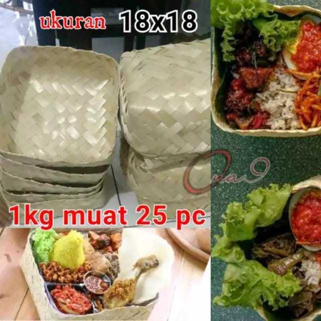 Besek Pipiti bahan bambu. ukuran 18x18. Iratan bambu. Besek bambu. MURAH. Tempat getuk. Box. Kotak s