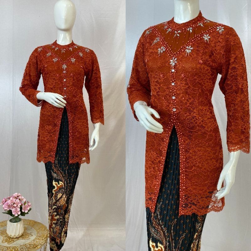 Atasan Kebaya Kondangan Tunik Full Payet Mewah Baju Wisuda Dan Tunangan Bisa Request Couple