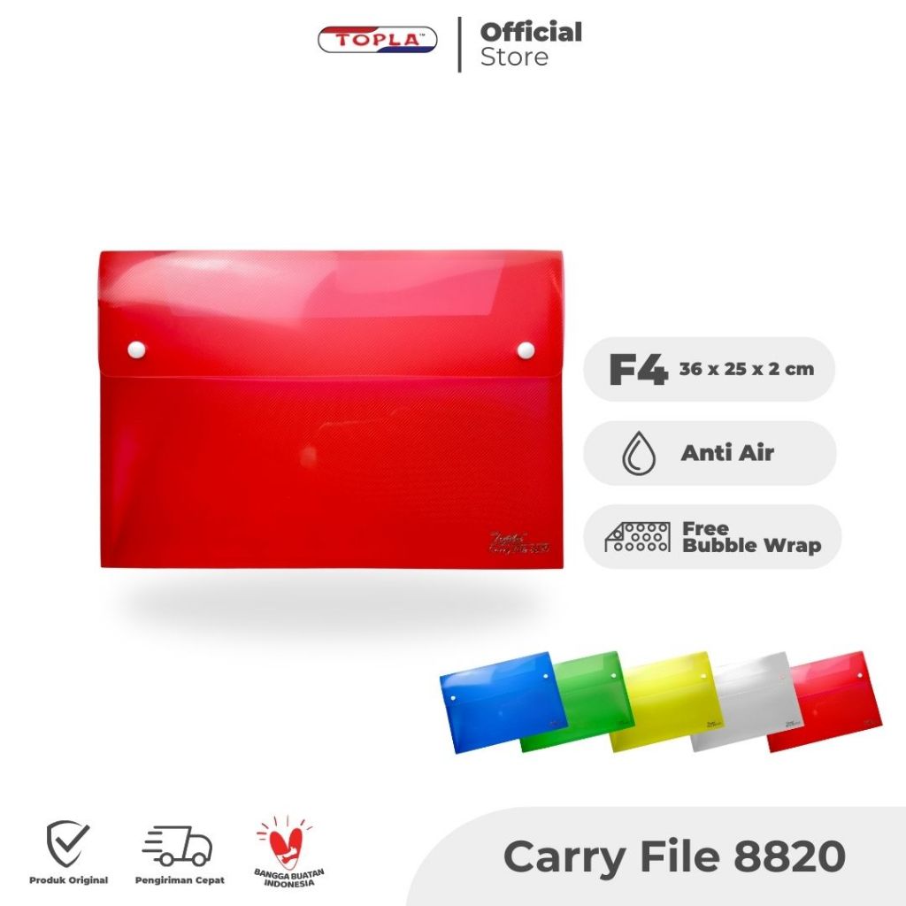 

Carry File 8820 wadah tas dokumen anti air ukuran folio tebal 2 cm
