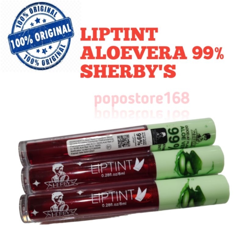 LIPTINT ALOEVERA SHERBY'S 99%/ LIP TINT ALOE VERA LIP GLOSS/ LIPBALM ANAK/ LIPTINT REMAJA LIDAH BUAY
