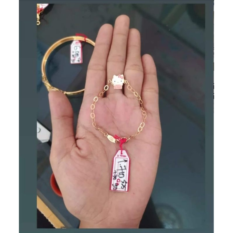 GELANG ANAK HELLO KITTY EMAS ASLI