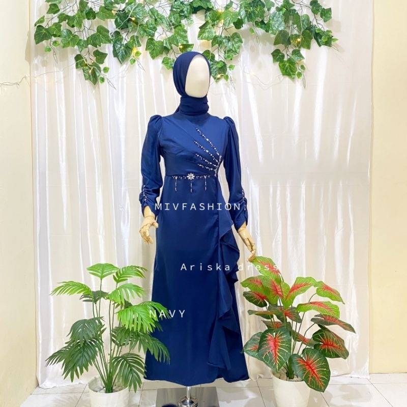 Ariska Dress wedding dress kekinian gaun mewah elegan gaun bridesmaid gaun wisuda gaun pesta gaun ko