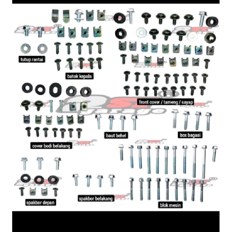 Baut full body Yamaha Vega ZR / Baut full set Vega ZR
