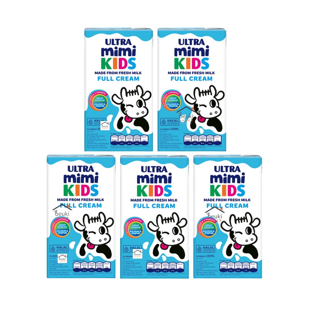 

5PCS Ultra Milk Mimi Kids Full Cream Minuman Susu UHT untuk Anak