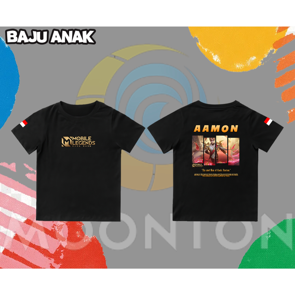 [Bisa COD] Kaos Anak Motif Mobile Legends Bang Bang Original Merchandise | Kaos Katun 24s Asli | Baj