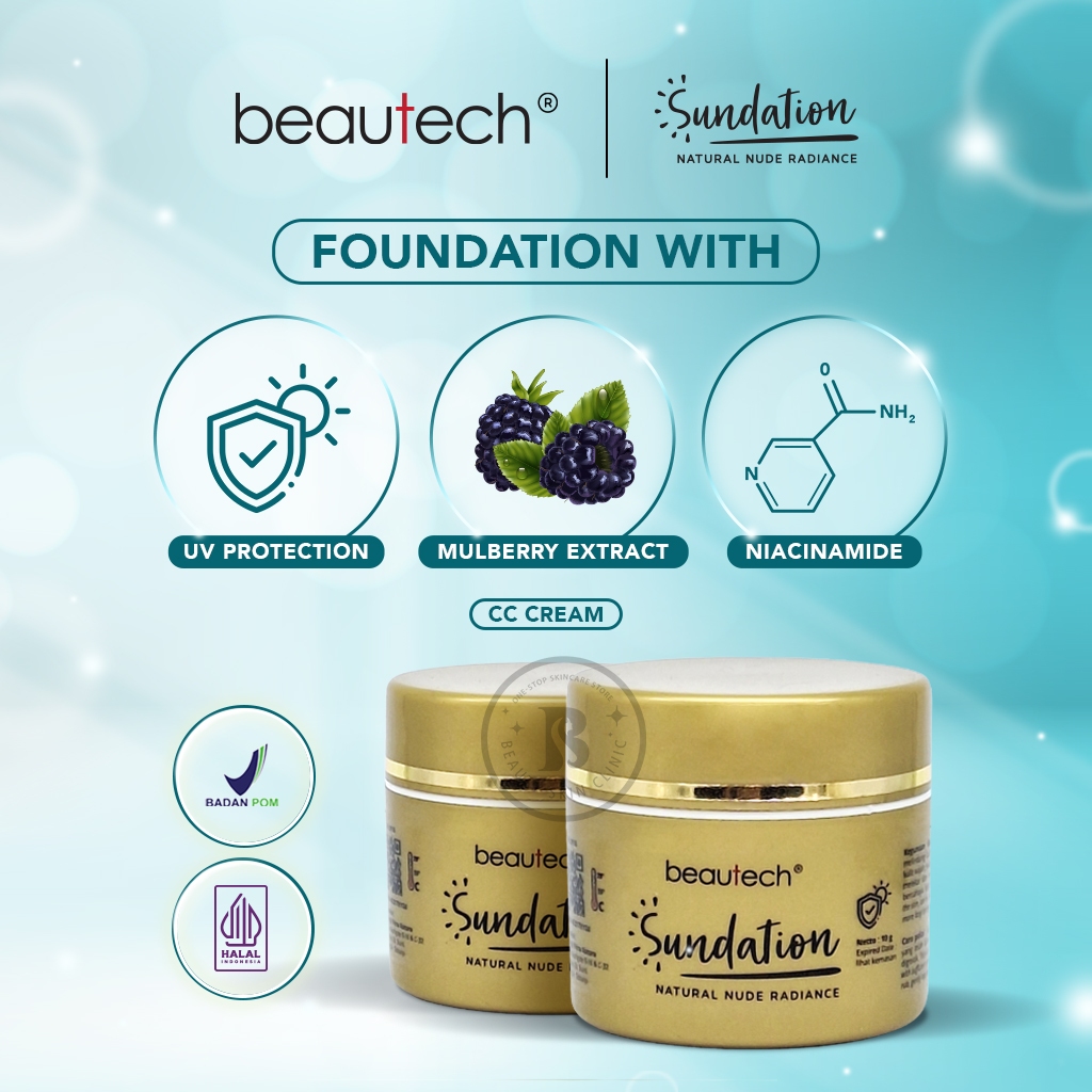Beautech Sundation Natural Nude Radiance 10 gr | Foundation Sunblock Sunscreen Whitening