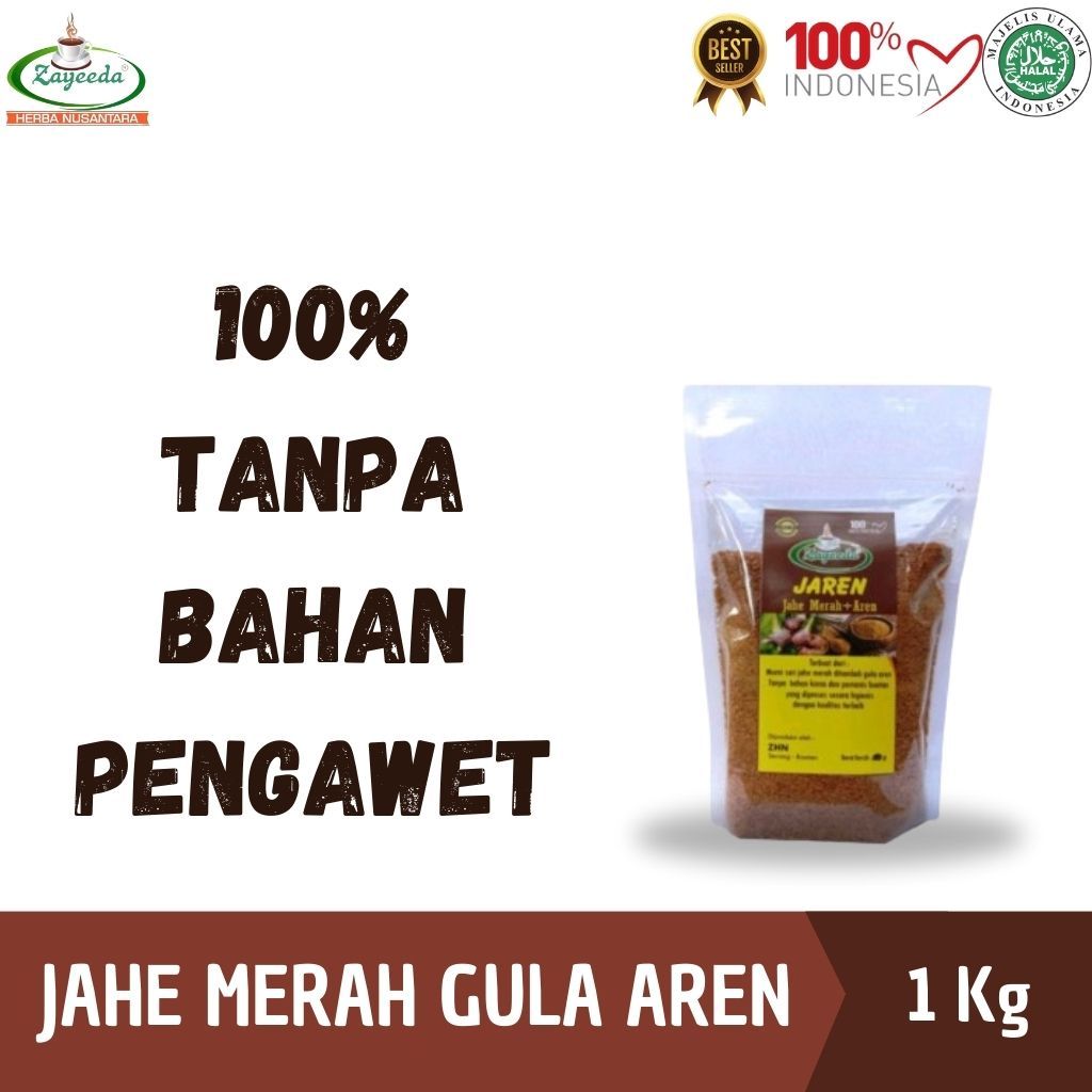 

JAHE MERAH BUBUK GULA AREN 1KG POUCH/ ASLI 100 %/ JAHE MERAH/ZAYEEDA/RIMPANG NUSANTARA/MINUMAN INSTAN