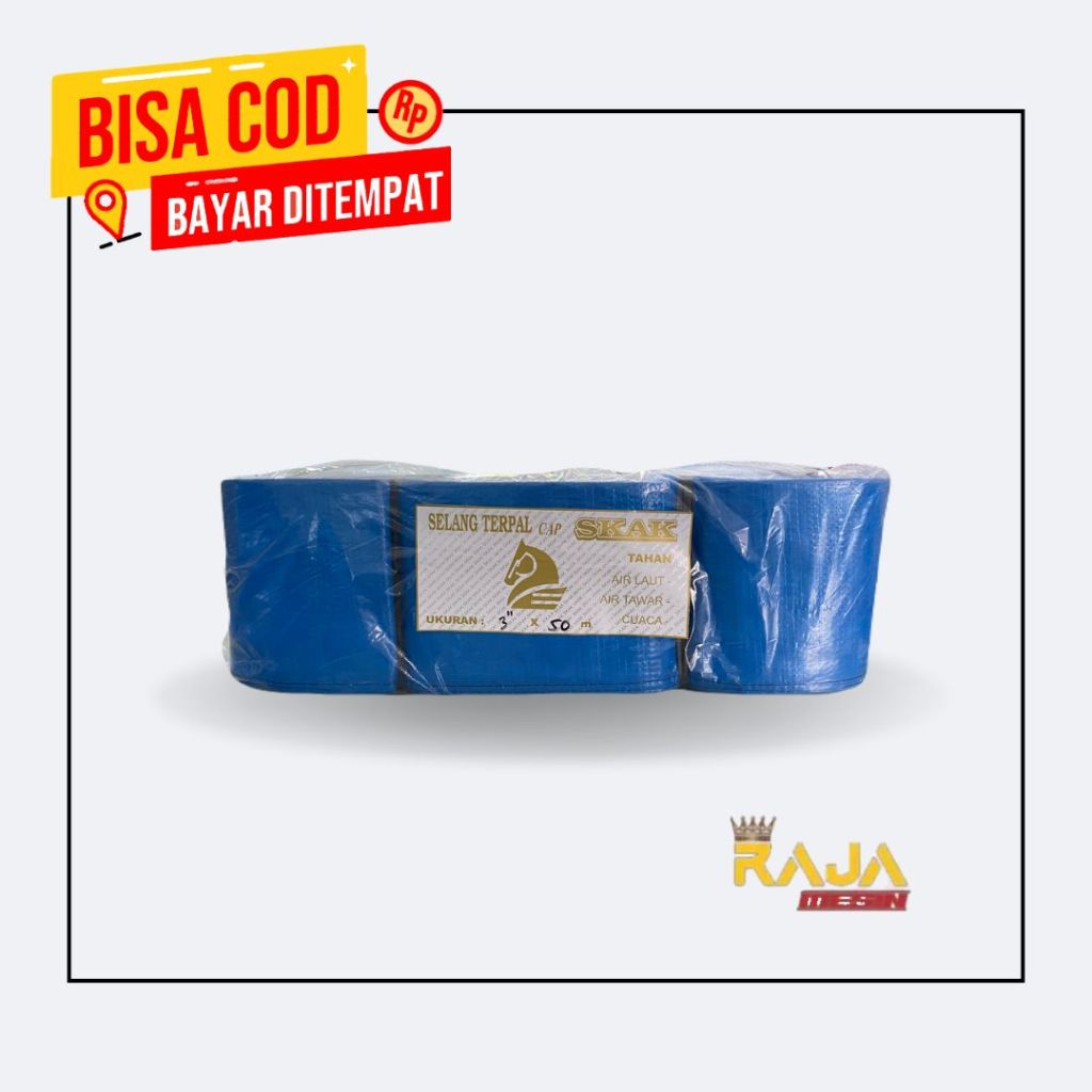Selang Terpal 3 Inch SKAK 50 METER TEBAL/ Selang  Terpal 3 Dim SKAK TEBAL / Selang PENGAIRAN SKAK TE
