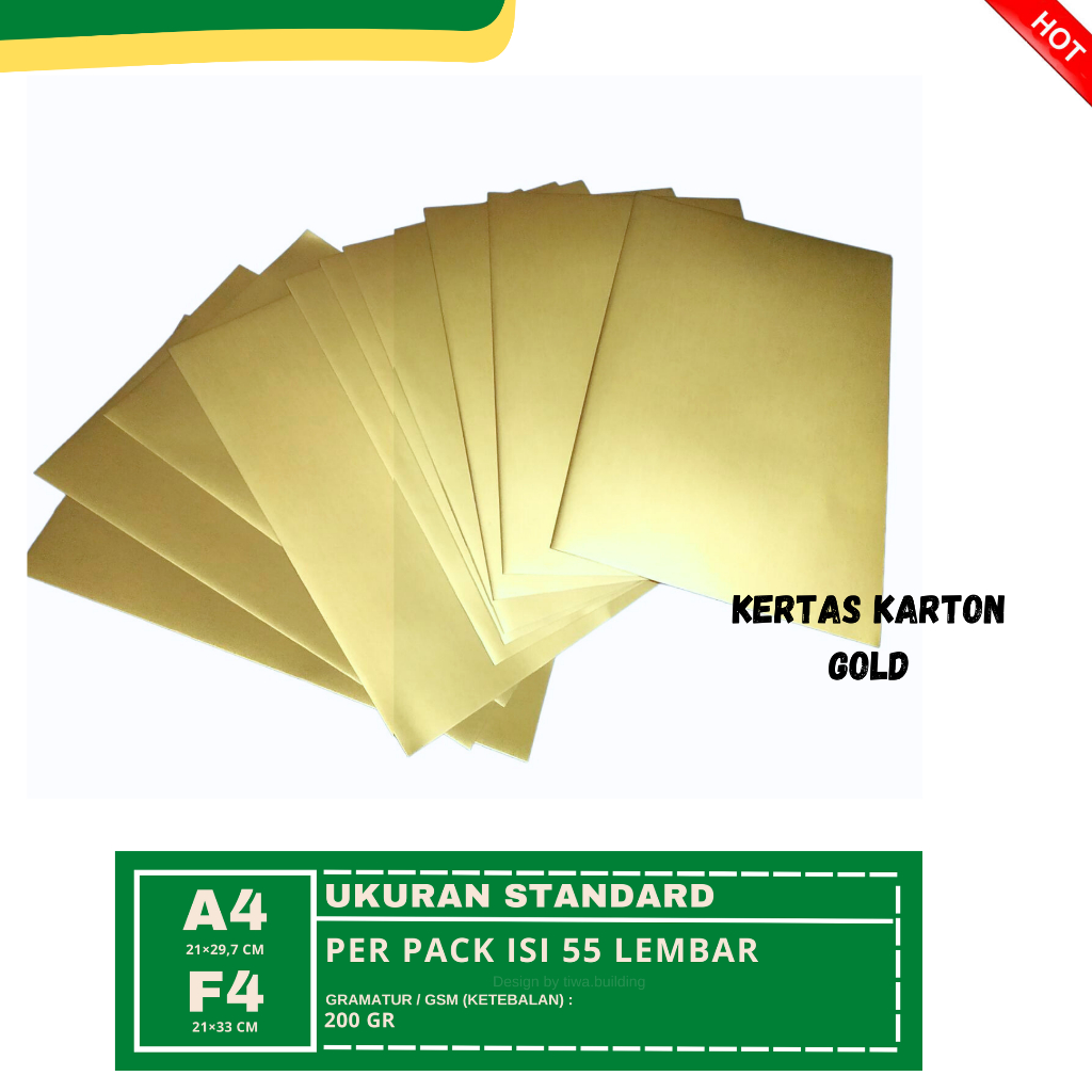 

KERTAS KARTON GOLD/KERTAS KARTON EMAS A4&F4 PERPACK ISI 55 LEMBAR