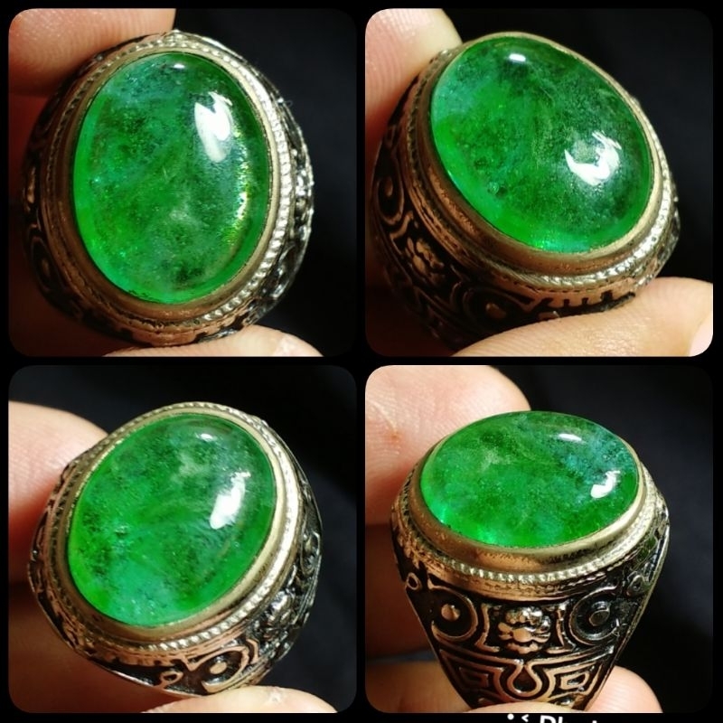 Batu  cincin pria Jamrud Kalimantan top cristal