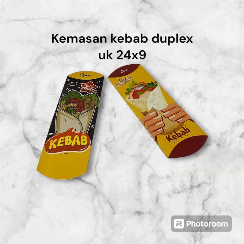 

Kemasan kebab duplex uk 24x9 ketebalan 260gsm (isi 50pcs)