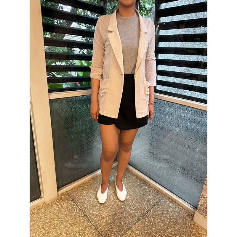 Cream blazer cream outer cream jacket fitted blazer