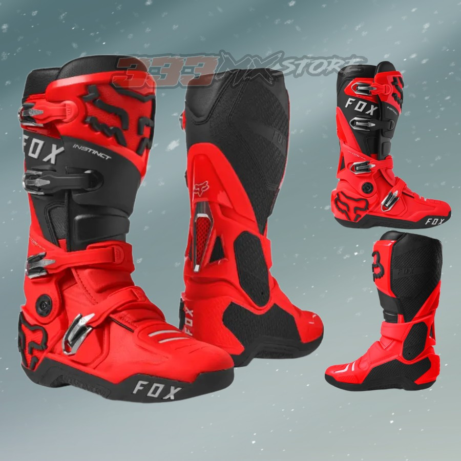 Boots Fox Instinct Flo Red Sepatu Boots FOX Instinct Cross Trail Original