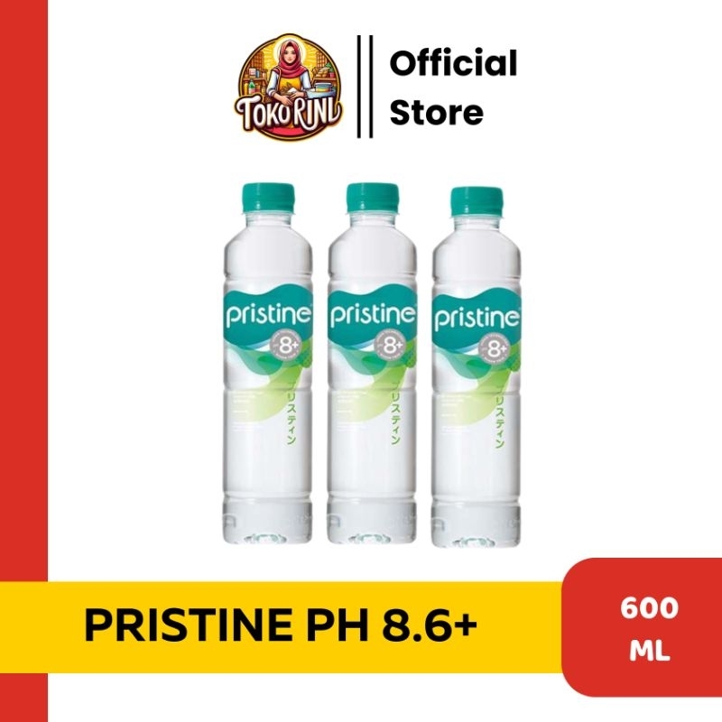 

[TOKO RINI] Pristine PH 8.6+ Air Mineral Alkali 600 ML Kemasan Botol Air Minum Water Surabaya