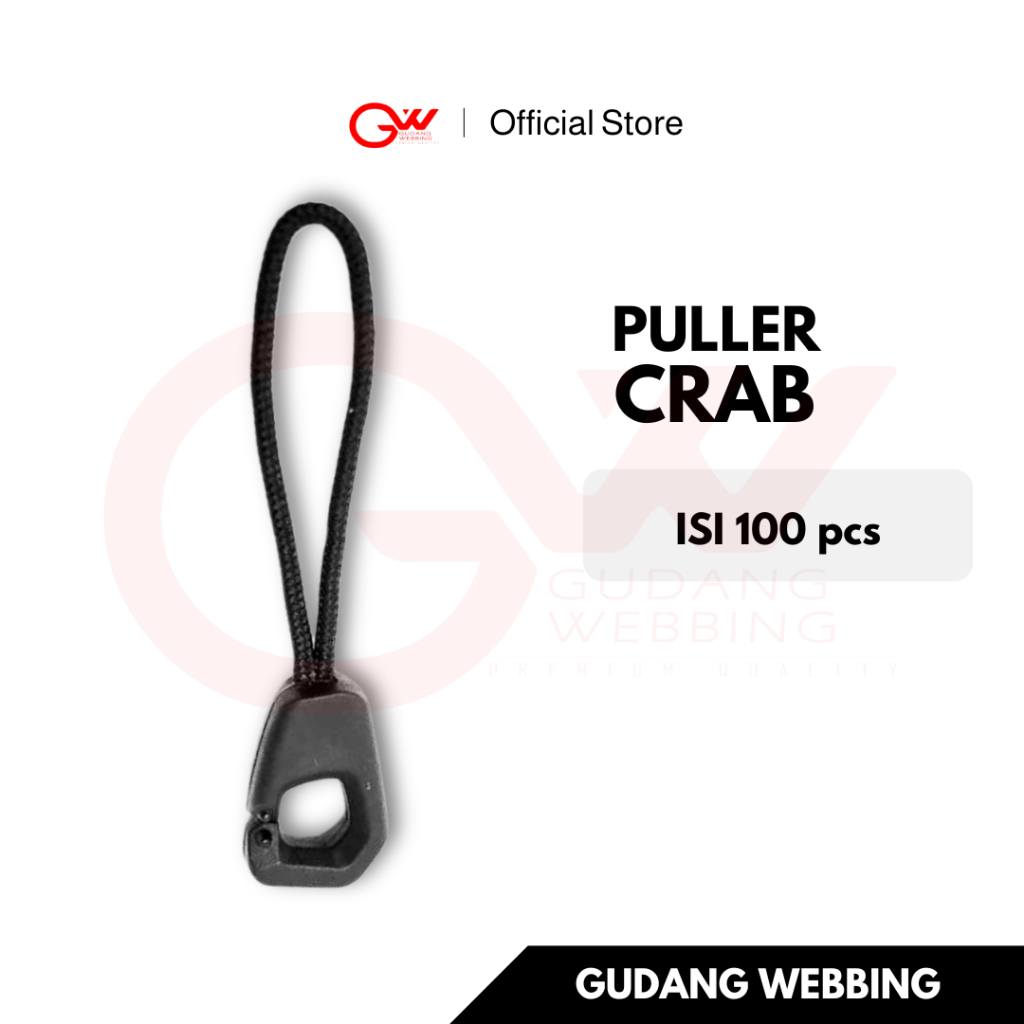 Tarikan Risleting | Puller Zipper | Puller CRAB HITAM