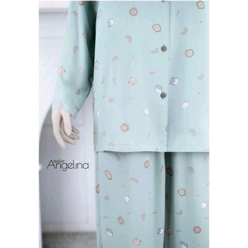 Atelier Angelina Caitlyn Pajamas Dream Land Avocado Size Medium