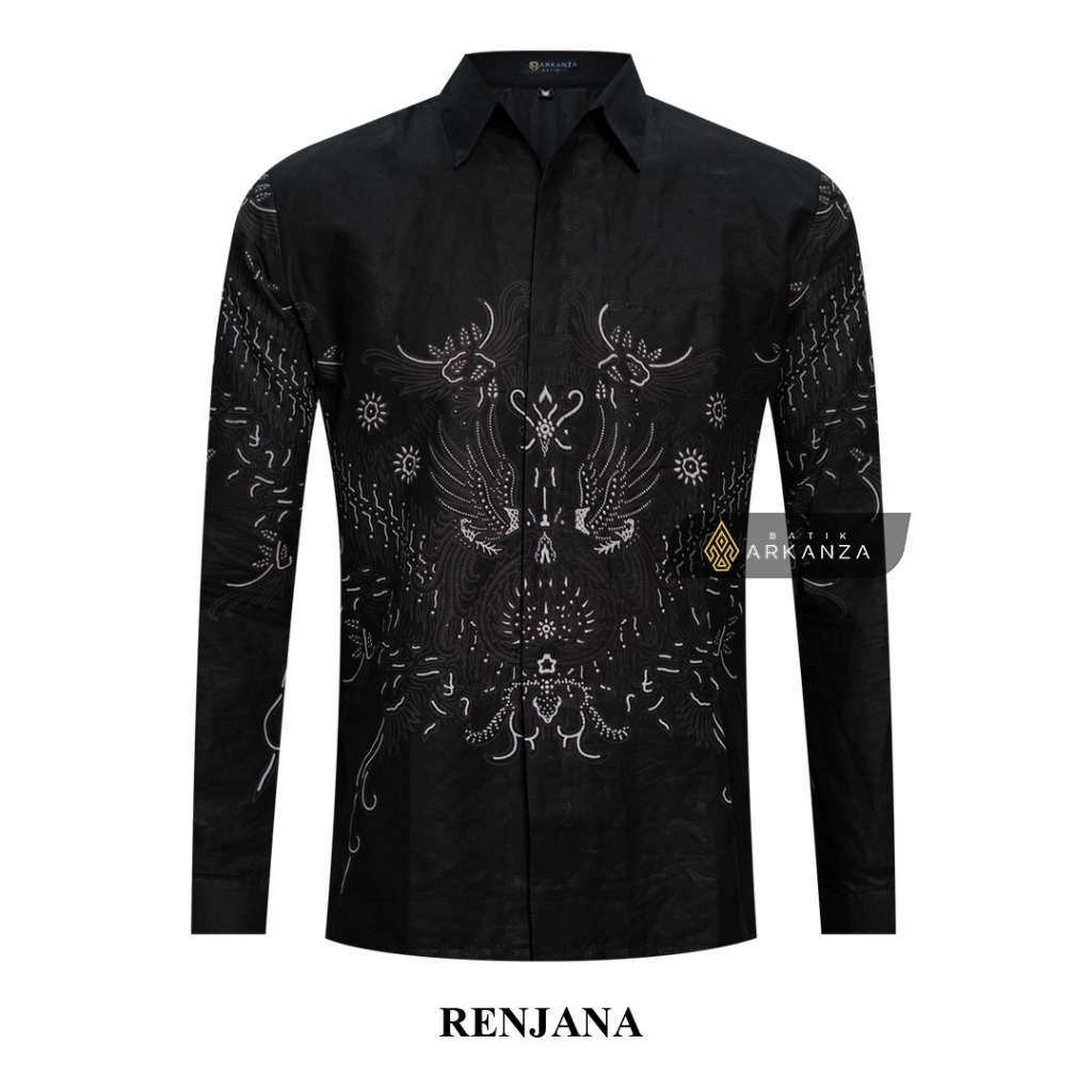 BATIK ARKANZA Motif RENJANA Kemeja Batik Pria Lengan Panjang Slimfit Premium Bahan Katun Lapis Furin