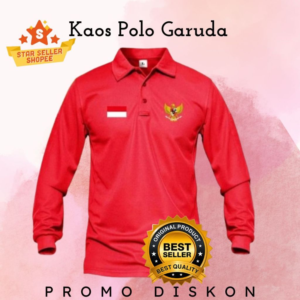 Kaos Polo Garuda Lengan Panjang - Baju Polo Garuda