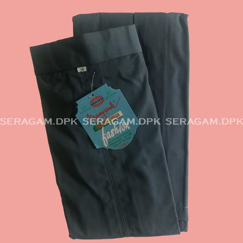 Rok Abu-Abu Span Panjang SMA belah 1 di depan,  Merk Mampank