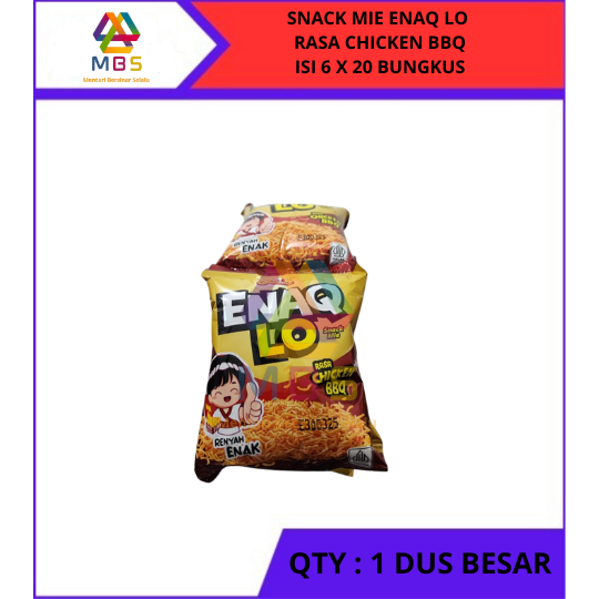 

HARGA 1 DUS ISI 60 BUNGKUS SNACK MIE ENAQ LO RASA CHICKEN BBQ