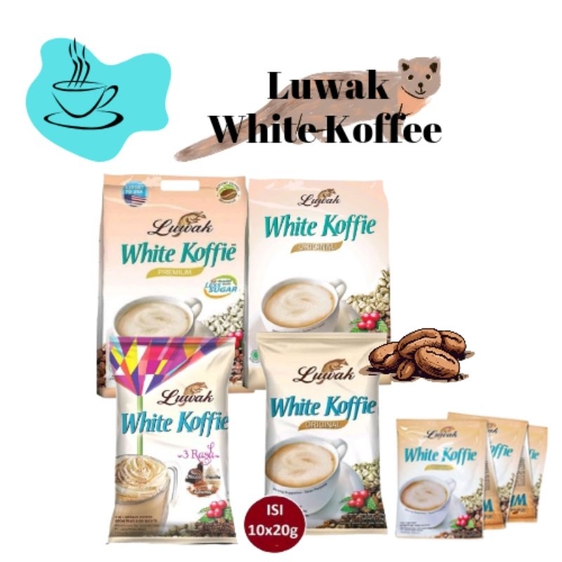 

Kopi Luwak White Koffie original 360g/ luwak White koffie premium 361g/ luwak white koffie 180g/200g