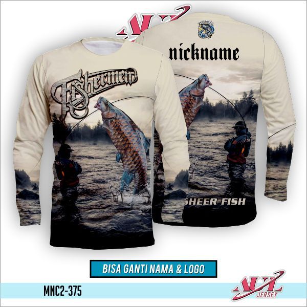 BAJU MANCING / JERSEY MANCING / KAOS MANCING FISHERMAN / ORIGINAL PRINTING FREE NAME DAN LOGO