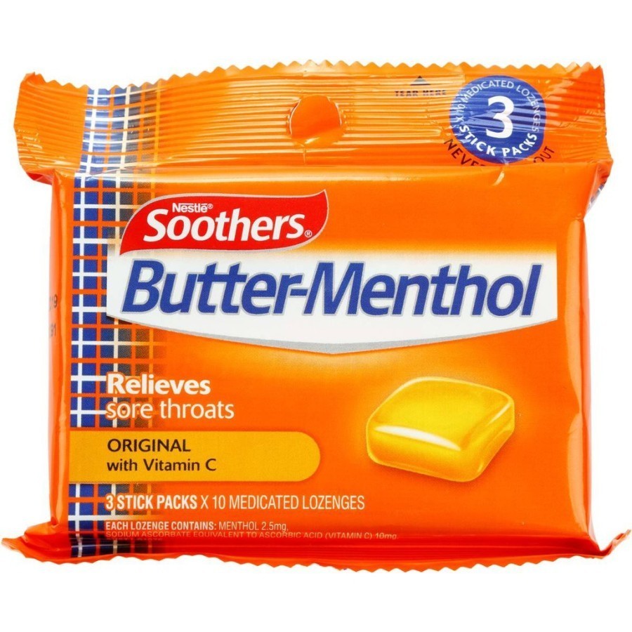 

VITAMIN Nestle Soothers Butter Menthol 3 x 10 Lozenges