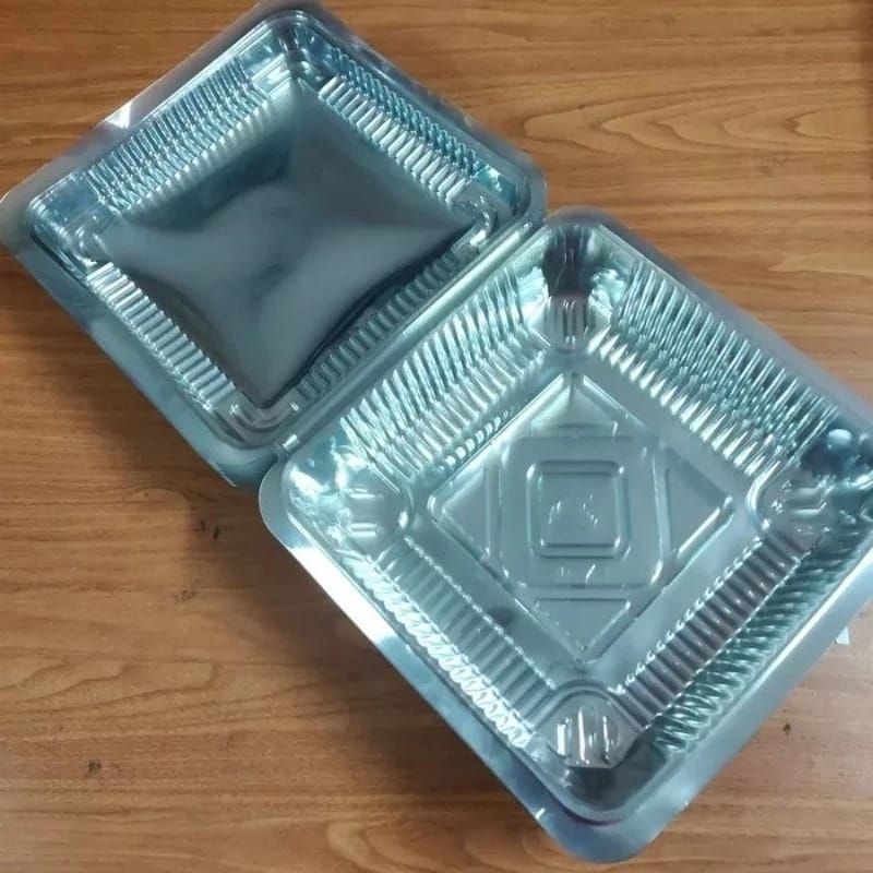 (1 PACK) Mika Plastik Kue / Mika Kotak Makanan / Mika Kotak Besar / Plastik Mika Persegi Besar Isi 5