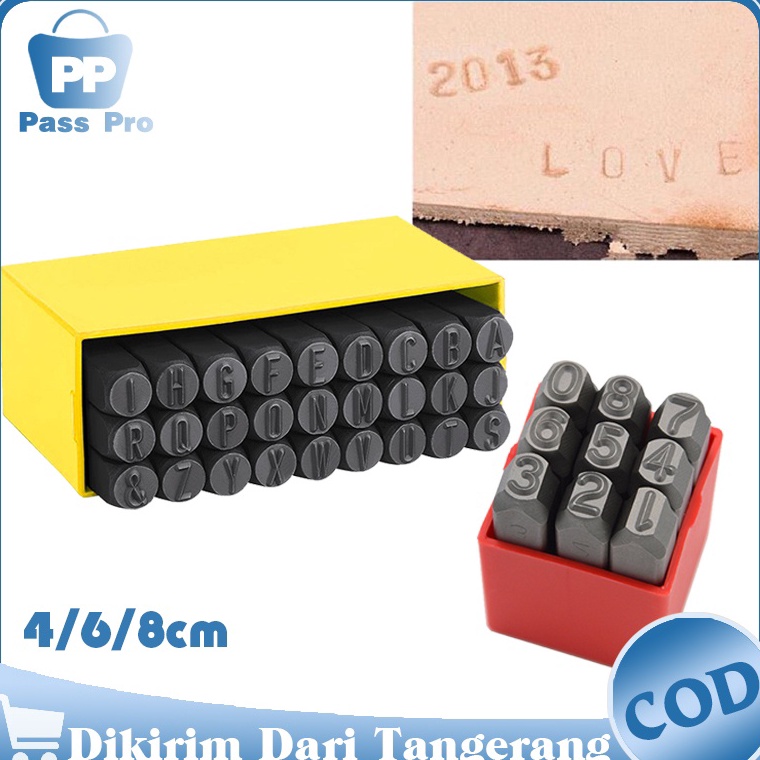 

KODE L47L 36pcs Paket Alat Ketok Huruf Dan Angka Nomor 9 Letter AZ Letter Punch Set Ukuran 4mm Steel Stamp