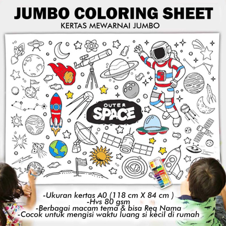 

KODE X92G JUMBO COLORING SHEET bisa custom nama KIDS GIANT POSTER 84x118cm KERTAS MEWARNAI BESAR MAINAN ANAK AOT ATTACK ON TITAN AMONG US SPACE PRINCESS CARTOON