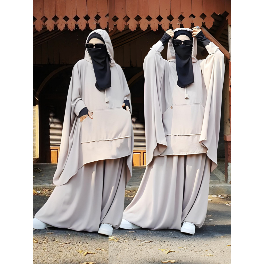SHARAA SET SPORTY-abaya tunik panjang syari