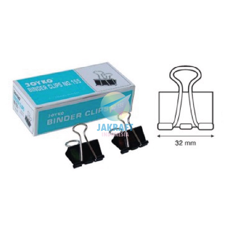 

PRODUK UNGGULAN 12 Pcs Binder Clip Clips Klip Kertas JOYKO No155 32 mm 114 Sedang