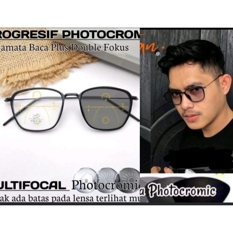 Kacamata Progresif Photocromic Pria/wanita | Kacamata Jarak Jauh, Dekat Dan Sedang | Kacamata Frame 
